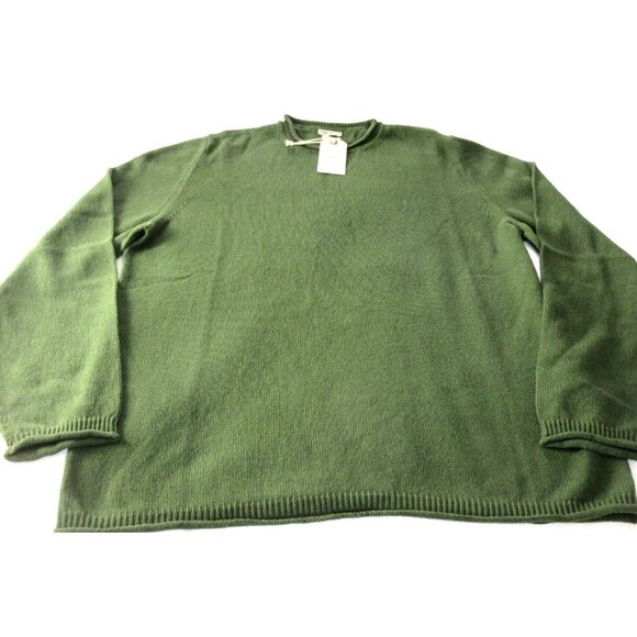 Oobe Brand Men's Howell Crew Neck Cotton Linen Sweater Militaire Green NWT - Picture 3 of 6